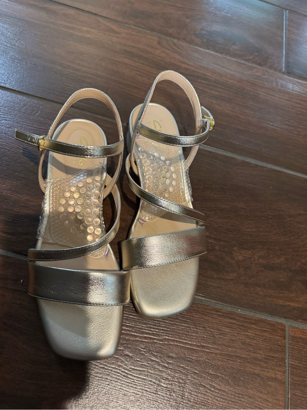 Clark’s Metallic Gold Strappy Slingback Sandals - Women